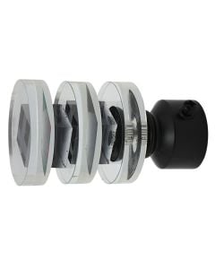 Knobs for stainlees steel rod, glass, transparent, Dia. 28 mm