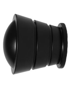 Metal finish for curtain rod, stainless steel, black, Dia. 28 mm