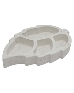 Pjatë me ndarje për fruta të thata, qeramike, bezhë, 31x19 cm