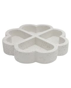 Pjatë me ndarje për fruta të thata, qeramike, bezhë, 24.8 cm