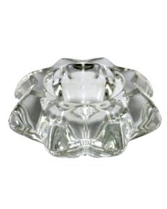 Candle holder, glass, Dia.9xH2.5 cm