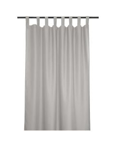Nelson full curtain with rings,  100% polyester, grey, 135x260 cm