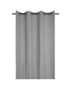 Duo full curtain with rings,  100% cotton, light grey, 135x240 cm