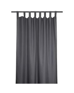 Nelson full curtain with rings,  100% polyester, anthracite, 135x260 cm