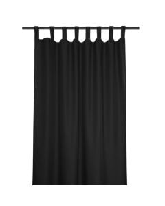 Nelson full curtain with rings,  100% polyester, black, 135x260 cm