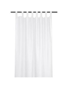 Nelson full curtain with rings,  100% polyester, white, 135x260 cm