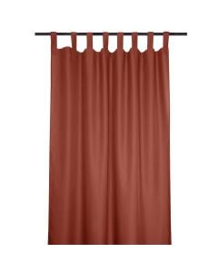 Nelson full curtain with rings,  100% polyester, terracotta, 135x260 cm