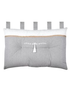 Candice decorative hanging pillow,  100% cotton, grey, 45x70 cm