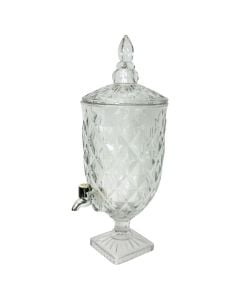 Kavanoz dispenser me rubinet, qelq, transparente, Dia. 19.5 x H 50 cm