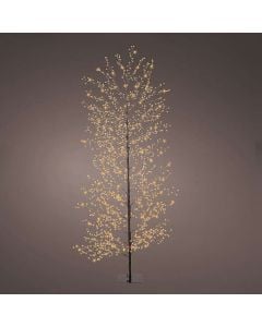 Christmas tree, Micro LED, 1350L, H150 x D60 cm, static, classic warm color, black body, silver cable, IP44