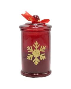 Christmas scented candle, red color, 6x11 cm