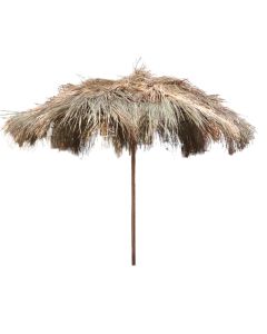 Dining table made of straw and tropical Teak wood, H270xD300 cm