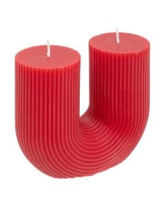 Qiri dekorativ, parafine, forme U, ngjyre e kuqe, L11xP5.1xH12 cm