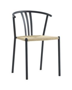 Armchair, TAG, black frame, beige seat, 51x53xH74 cm