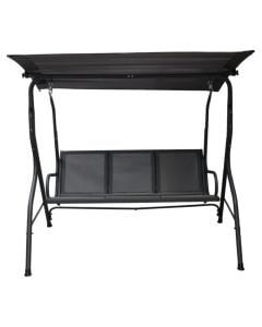 Lëkundëse për 3 presona, metalike/textilen, ngjyre anthracit, 170x110x153 cm