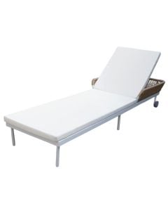 Shezlong metalik me shilte, Davos, 190x62x73 cm, shilte H5 cm