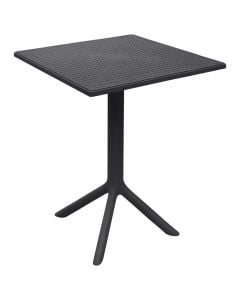 Tavoline plastike, Flora, ngjyre anthracit, 60x60xH76 cm