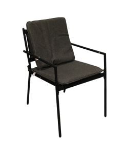 Outdoor armchair, metal, black, black slats, 52x57.5xH79 cm