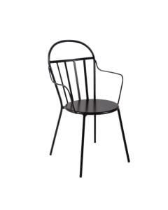Outdoor chair with legs, metal, black color, 55x55xH90 cm