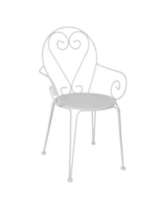 Outdoor chair with legs, metal, white color, 55x55xH90 cm