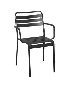 Outdoor metal chair, anthracite color, 46x62xH84 cm