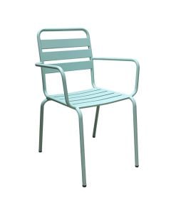 Outdoor metal arm chair, green color, 53x62xH4 cm