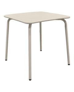 Tavoline metalike per ambient te jashtem, ngjyre krem, 70x70xH74 cm
