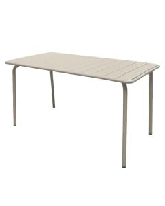 Tavoline metalike per ambient te jashtem, ngjyre krem, 70x140xH74 cm