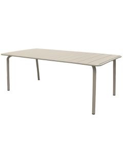 Tavoline metalike per ambient te jashtem, ngjyre krem, 85x180xH74 cm