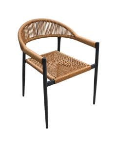 Karrige per ambien te jashtem, metalike, strukture anthracit, thurrje natyrale, 56x62xH77 cm