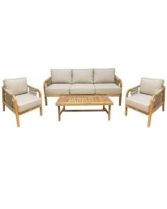 Set per ambient te jashtem, dru tropikal Acacia, 2 kolltuk tek + 1 kolltuk 3 vendesh + tavoline, teku 68x76xH65 cm, 3 vendeshi 188x76xH65 cm, tavolina 110x60xH40 cm