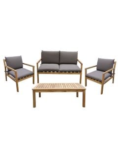 Set per ambient te jashtem, dru tropikal Acacia, 2 kolltuk tek + 1 kolltuk dopio + tavoline, teku 61x72xH72 cm, dopio 119x72xH72 cm, tavolina 100x60xH37 cm