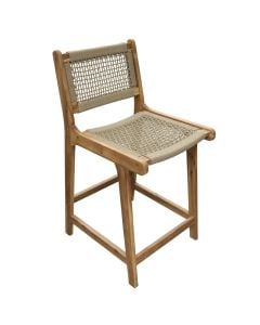 Outdoor high chair, tropical Acacia wood + polyester weave, 50x59xH100 cm