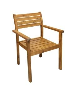 Outdoor armchair, tropical Acacia wood, 59x55xH86 cm