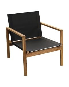 Relax chair, tropical Acacia wood + textilene, 65x70xH75 cm