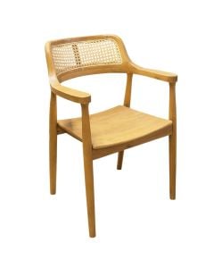 Outdoor armchair, tropical Teak + rattan, 58x58xH85 cm