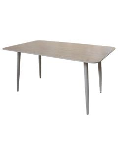 Outdoor table, Aluminum + ceramic, white structure, beige ceramic, 150x90xH73 cm