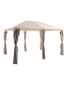 Gazebo, strukture metalike+poliester, ngjyre bezhe, 3.0x4.0 m, H2.75 m