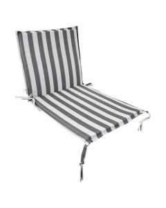 Shilte karrige ulëse dhe mbëstetëse, pambuk/mbushje sfungjer poliuretani, gri me te bardhe, 51x100xH3 cm