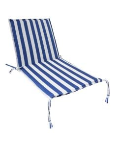 Shilte karrige ulëse dhe mbëstetëse, pambuk/mbushje sfungjer poliuretani, blu me te bardhe, 51x100xH3 cm