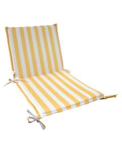 Shilte karrige ulëse dhe mbëstetëse, pambuk/mbushje sfungjer poliuretani, e verdhe me te bardhe, 51x100xH3 cm