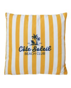 Jastek per ambientin e jashtem, pambuk/mbushje poliester, 55x55 cm, ngjyre e verdhe me te bardhe