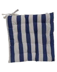 Jastek per ambientin e jashtem, pambuk/mbushje poliester, 55x55 cm, ngjyre blu me te bardhe