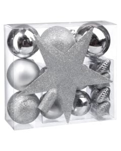 Decorative sphere (pk18), glass, silver color, various sizes