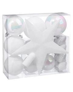 Decorative sphere (pk18), glass, white color, various sizes