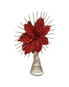 Christmas decorative star, Poinsetta, red color, 25 cm
