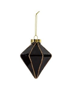 Hanging decorative object, Black diamond, black, 10 cm
