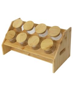 Mbajtëse erëzash, bambu/qelq, natyrale/transparente, Dia. 5.8 cm / 32x17x16 cm