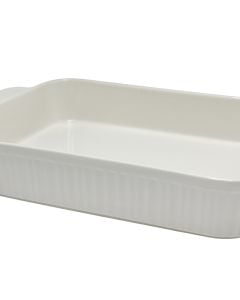 Oven dishe, ceramic, white, 36.5x22x6 cm
