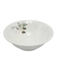 Tas, qeramikë, e bardhë, me dizenjo lulesh, Dia. 18 cm